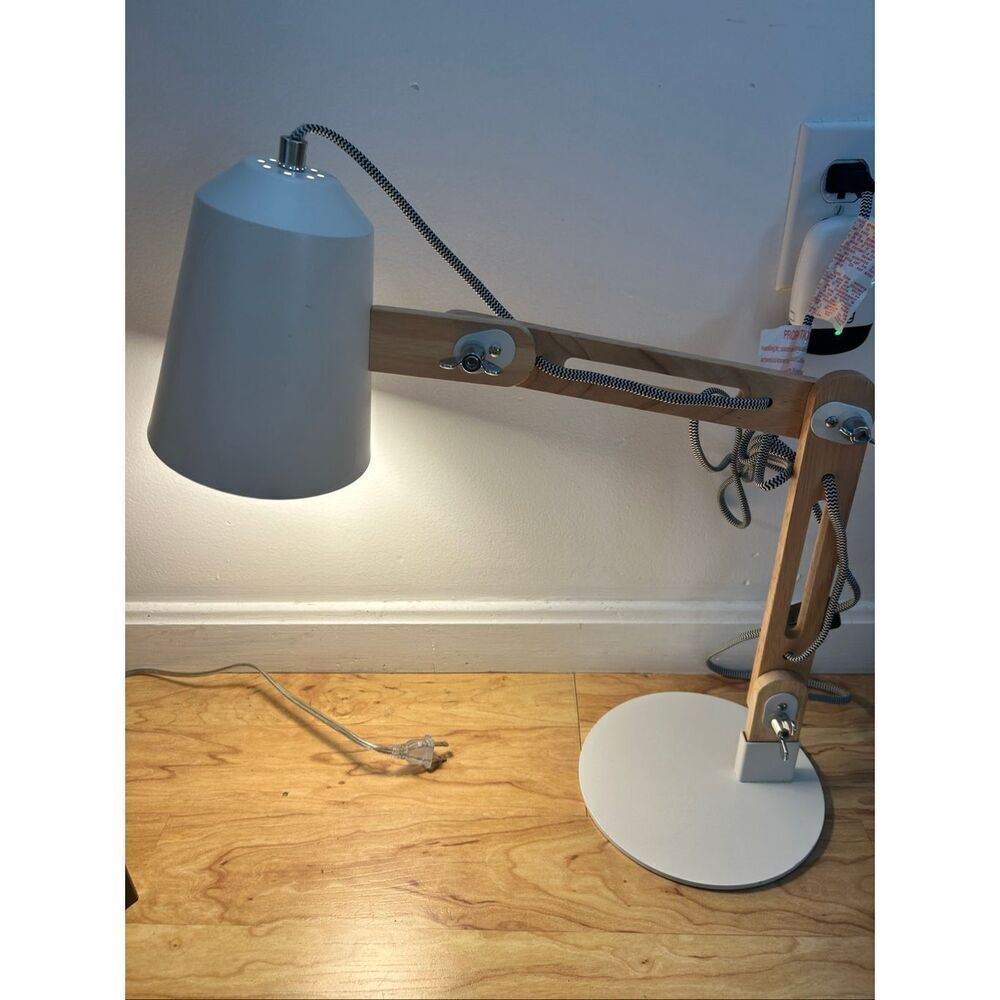 Ideal lighting lamp white and wood color modern Swedish style